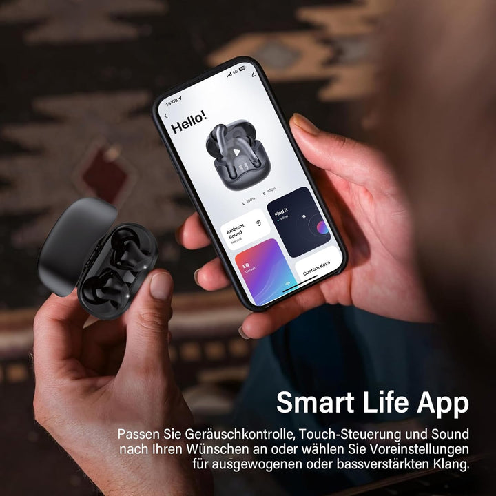 Bluetooth Kopfhörer mit Hybride Aktive Geräuschunterdrückung, In Ear Kopfhörer Kabellos Bluetooth 5.
