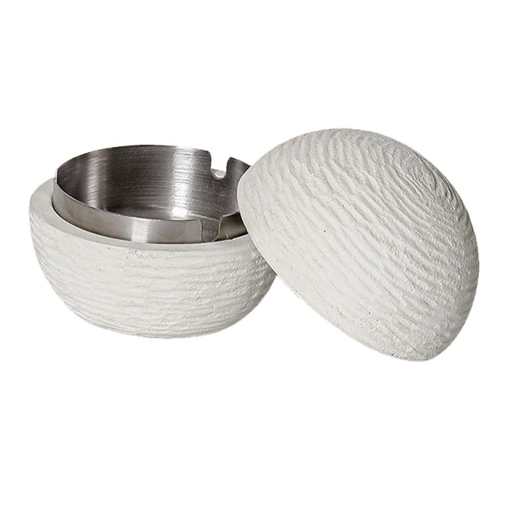 Aschenbecher mit Deckel - Aschenbecher für Draussen Innen - Outdoor Minimalismus Schwarz Weiss Grau
