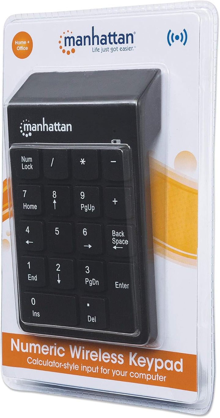Manhattan Kabelloser USB-Nummernblock 18-Tasten schwarz, 178846, Kabellos