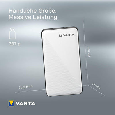 VARTA Power Bank 15000mAh, Powerbank Energy mit 4 Anschlüssen (1x Micro USB, 2x USB A, 1x USB C), ko