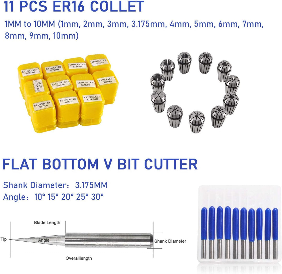 Daedalus CNC Bürstenloser Spindelmotor Kit, 500w, ER16, 48V DC, 12000RPM ER16 500 W Er16-Kit