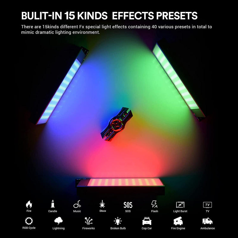 Godox M1 RGB LED-Videoleuchte, Vollfarbige Videolichter auf der Kamera mit Musikmodus, wiederaufladb
