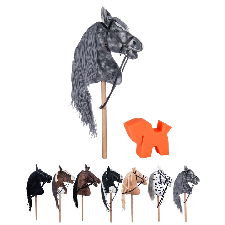 RL24 HKM - Hobby Horse Clara inkl MagicBrush | Steckenpferd mit Trense | Spielpferd aus Plüsch mit H