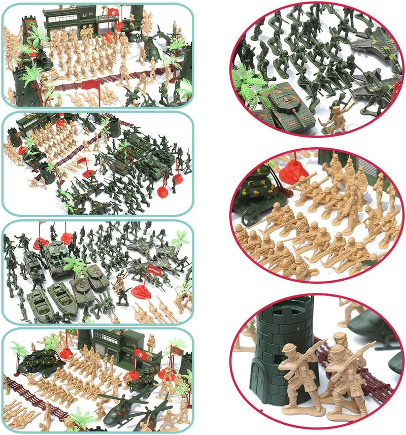 Uposao 188 Stück Spielfiguren Set von Armee Soldaten Figuren Militär Modell Spielzeugsoldaten Plasti