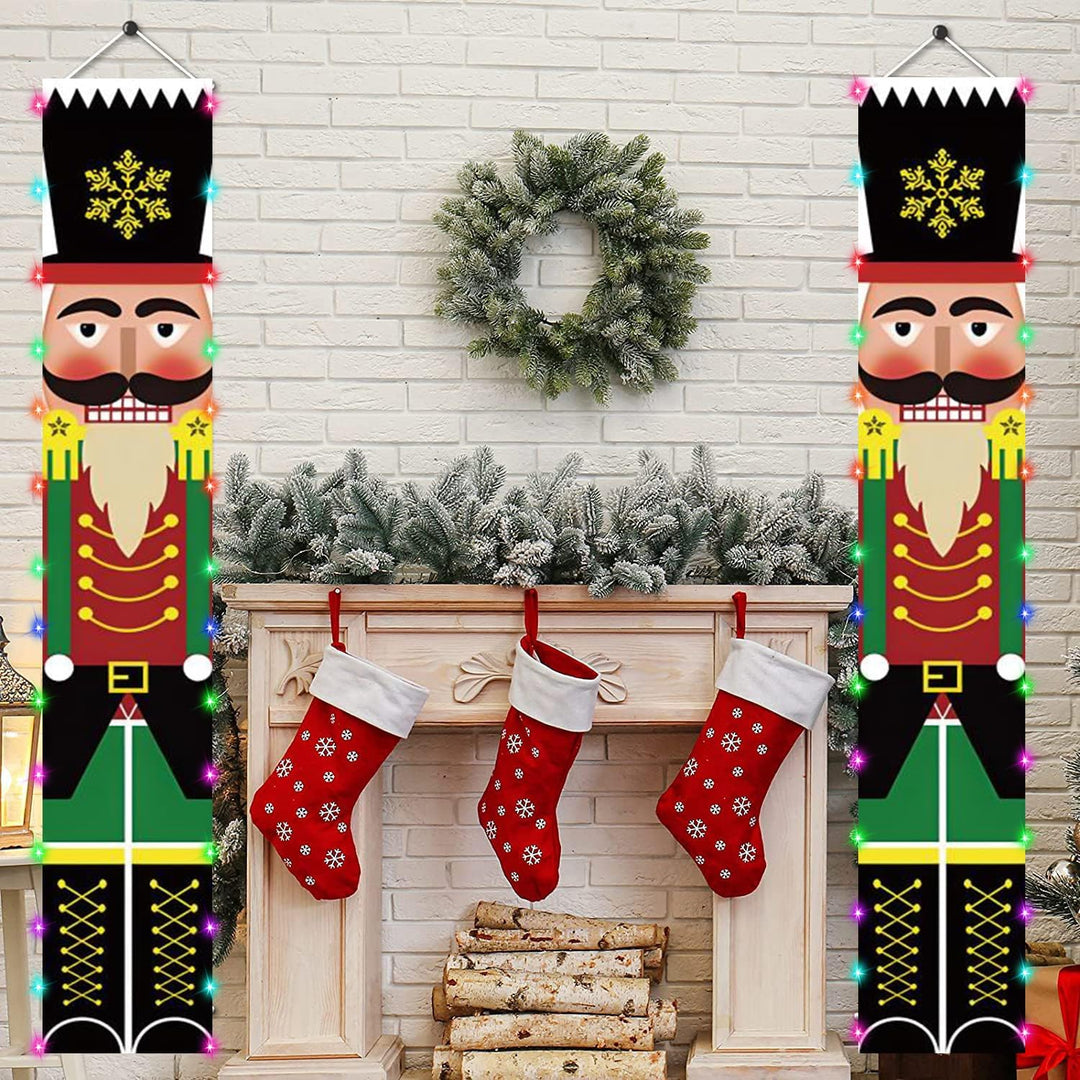 Türschild Weihnachten zum Aufhängen für die Veranda, Weihnachtsbanner mit Nussknacker-Motiv, Modell