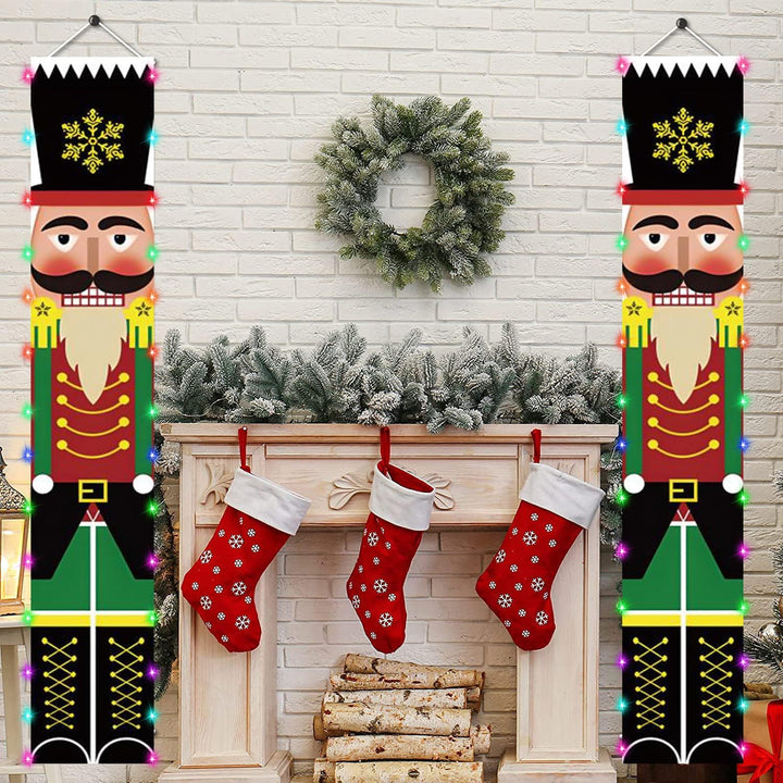 Türschild Weihnachten zum Aufhängen für die Veranda, Weihnachtsbanner mit Nussknacker-Motiv, Modell