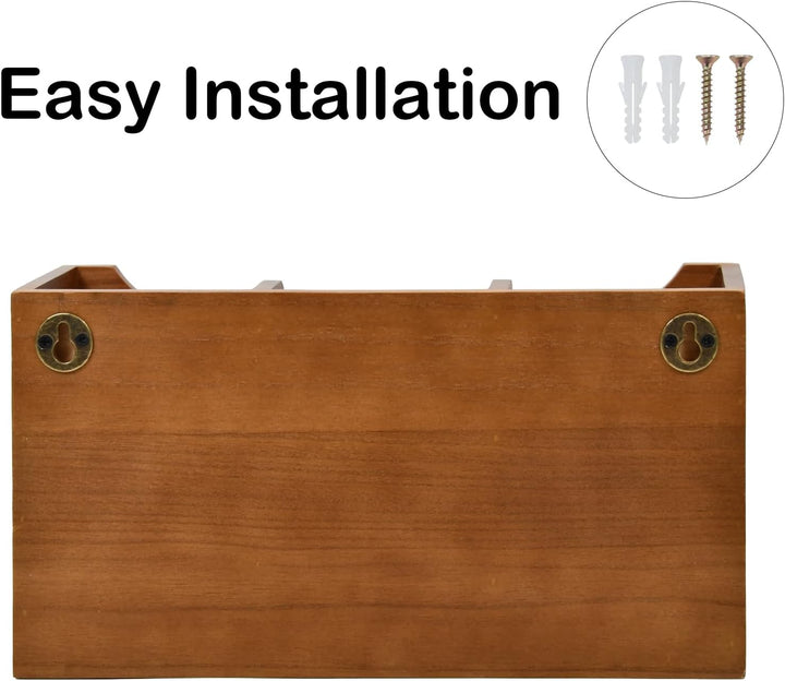 Karisky Kitchen Utensilhalter mit Drainageboden, grosse 3 Fächer fester echtes Holz Utensil Organize