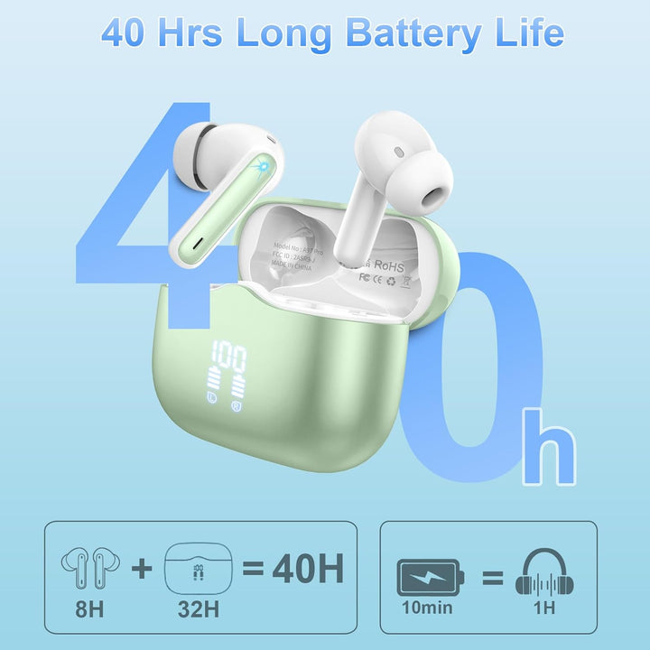 xinwld Bluetooth Kopfhörer, Kopfhörer Kabellos Bluetooth 5.3 In Ear Kopfhörer mit 4 ENC Noise Cancel