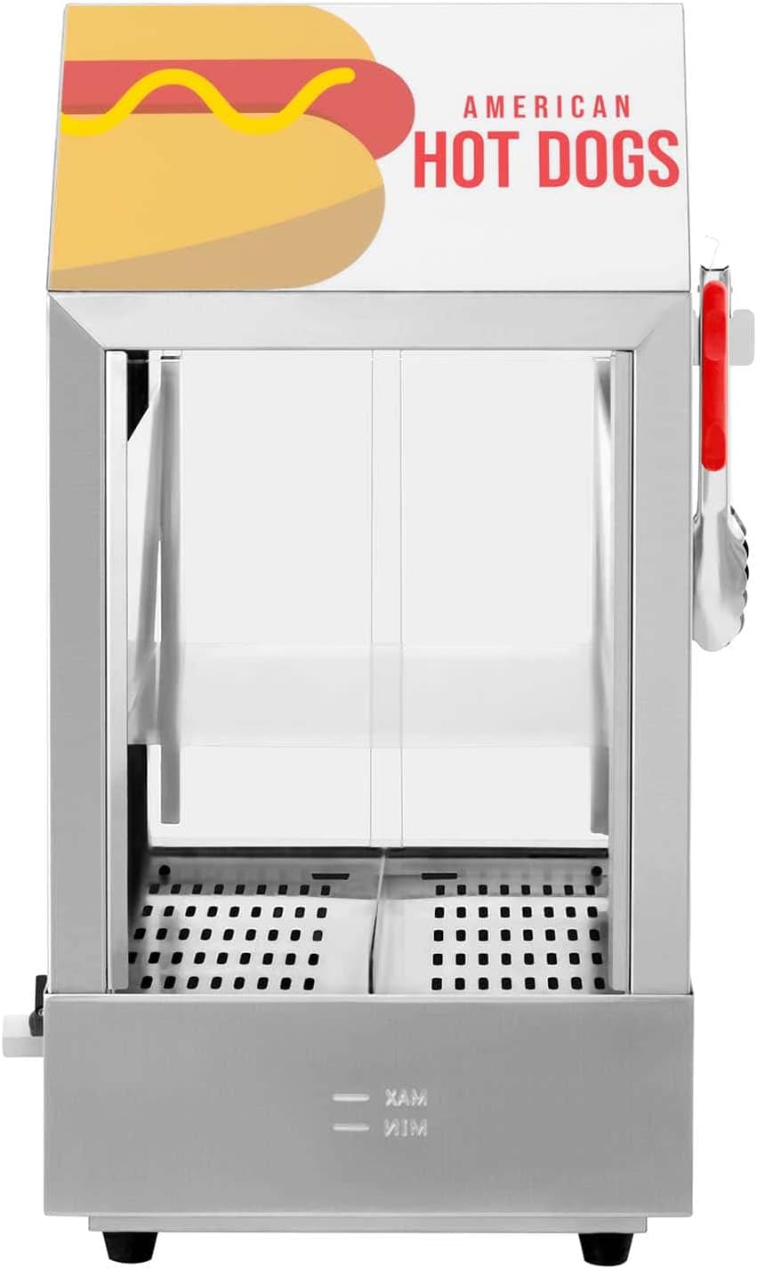 Royal Catering RCHW 1000H Hot Dog Steamer 100 Würstchen 25 Brötchen 1000 W Hot Dog Wärmer