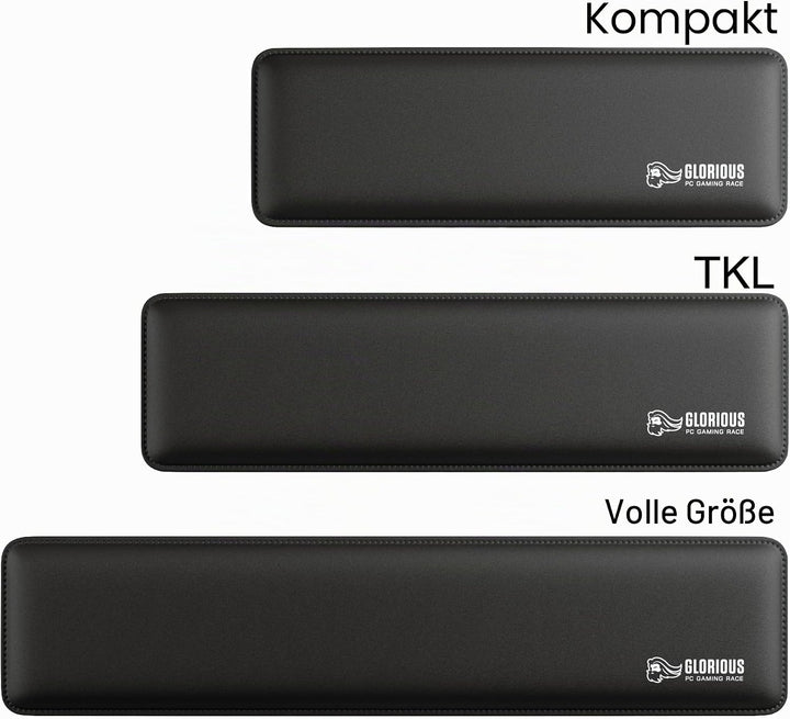 Glorious Gaming Padded Keyboard Wrist Rest (Kompakt, 17 mm stark) - gesteppte Ränder, glatte Stoffob