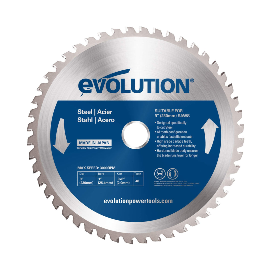 Evolution Evoblade 230 AL Kreissägeblatt für Stahl, 230 mm, Wolframcarbid (TCT)