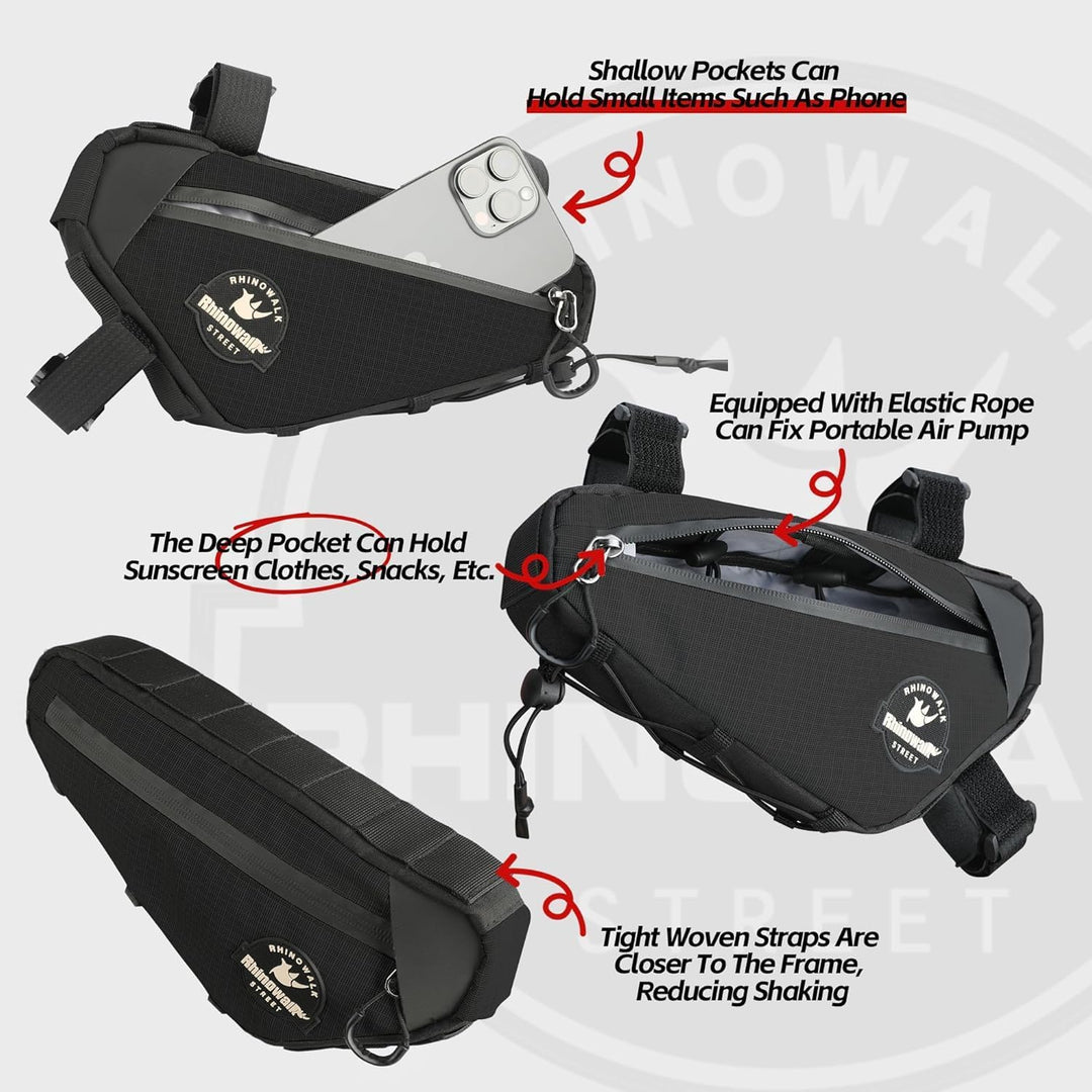 Rahmentasche Fahrrad Fahrradtasche Rahmen Dreiecktasche Rohrtasche Triangeltasche für Rennrad, Mount