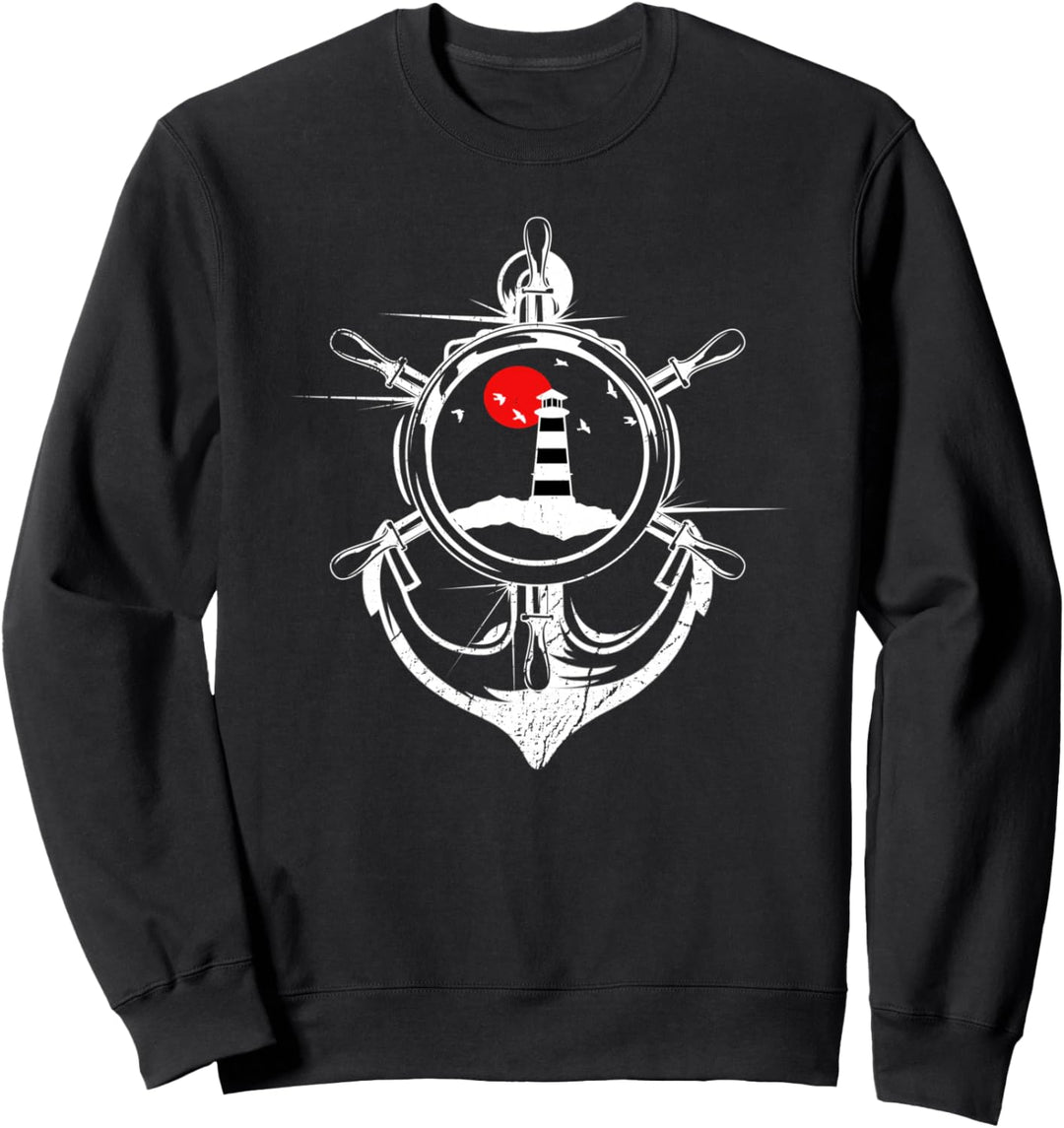 Anker Retro Leuchtturm Nautisch Maritim Geschenkidee Sweatshirt