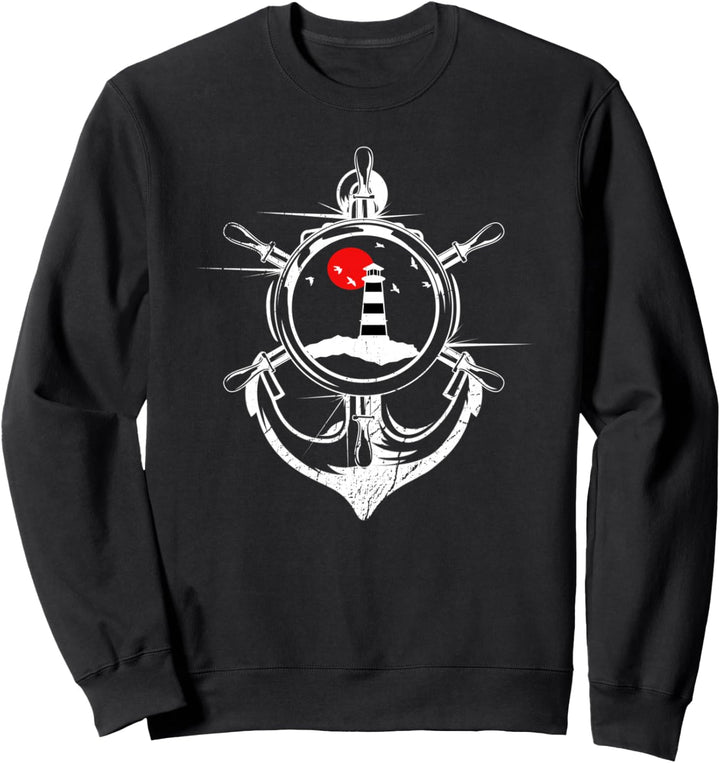 Anker Retro Leuchtturm Nautisch Maritim Geschenkidee Sweatshirt