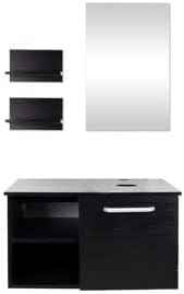 YU YUSING Badmöbel Set Waschbeckenunterschrank Badezimmerschrank mit Unterschrank Spiegel, Badezimme