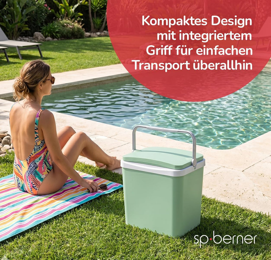 SP Berner – Kühlbox Campos 24 l – Robuste Kühlbox aus Kunststoff für unterwegs – Ergonomischer Griff