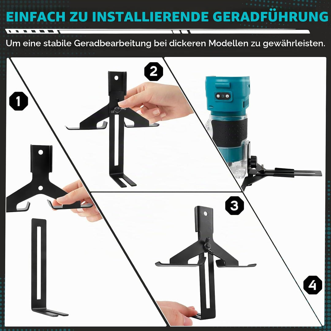 Kabelloser Oberfräse kompatibel mit Makita 18 V Akku, 850W, 30.000 U/min, bürstenloser Holzschneider