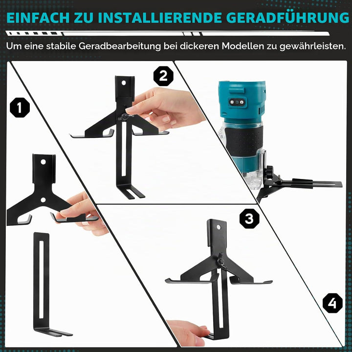 Kabelloser Oberfräse kompatibel mit Makita 18 V Akku, 850W, 30.000 U/min, bürstenloser Holzschneider