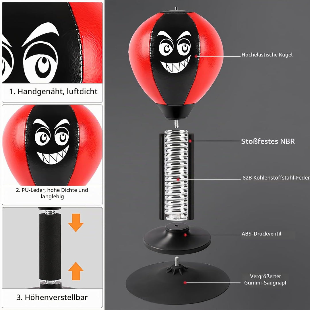 Punchingball Tisch, Büro mit Saugnapf Rage Bag Schreibtischboxsack Tool Punchingball Tisch mit Feder