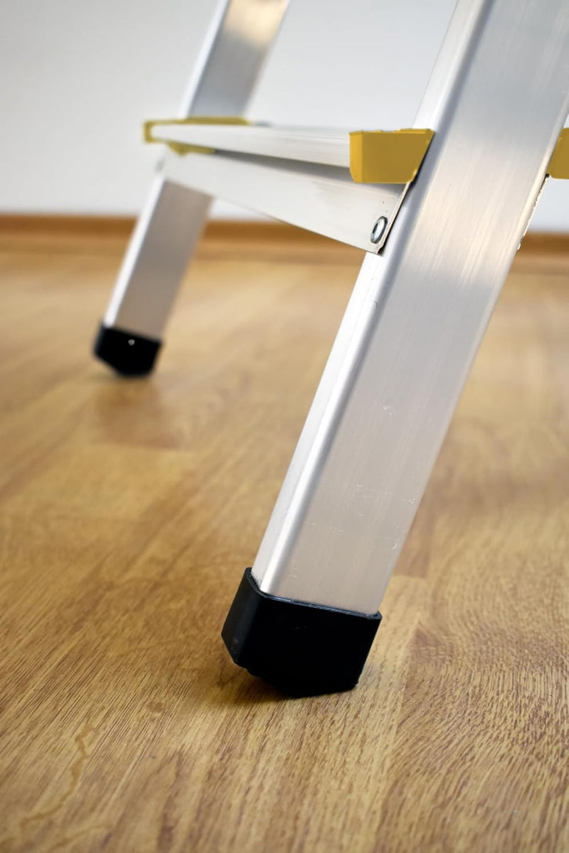 DRABEST Alu Leiter Klappbar 2 x 2 Stufen Zweiseitige Klappleiter Doppelstufenleiter max 150 kg TÜV Z