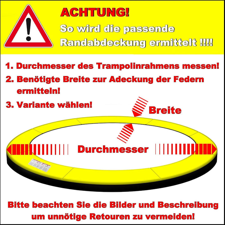 Baunsal® Trampolin Randabdeckung Ø 183 244 250 275 300 305 335 366 370 396 400 427 430 457 460 487 4