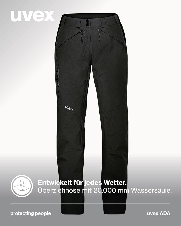 Uvex ADA 7634 Damen-Wetterhose - bei Wind & Regen - Atmungsaktiv & Wasserfest 42 Schwarz, 42 Schwarz
