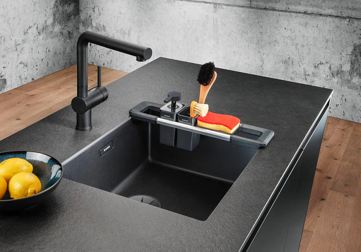 BLANCO Worktop Organizer Main Set | Ausziehbare Schiene 396-440mm für Spülen | Küchenutensilien perf