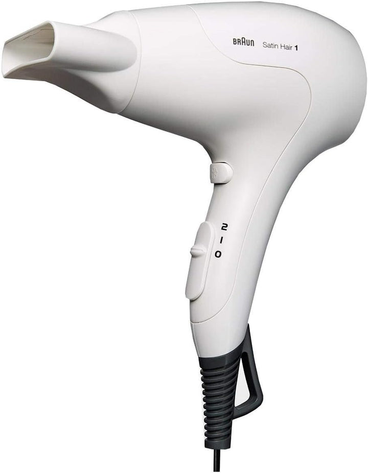 Braun Satin Hair 1 Power Perfection Haartrockner, professioneller Föhn mit Stylingdüse, HD180, weiss