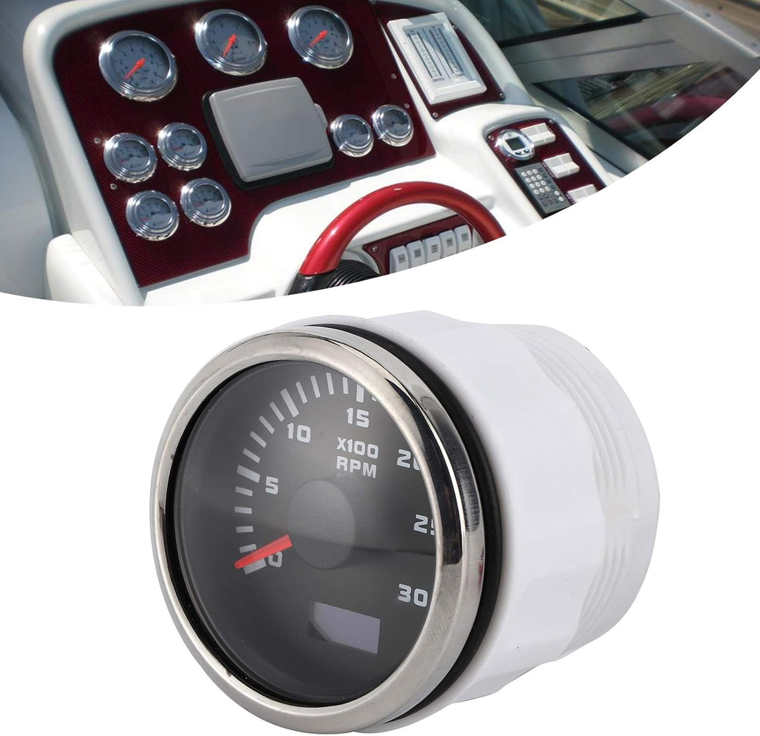 Drehzahlmesser, 2in 3000RPM Bootsdrehzahlmesser LCD-Display Autotacho für Auto Motorrad Engineering