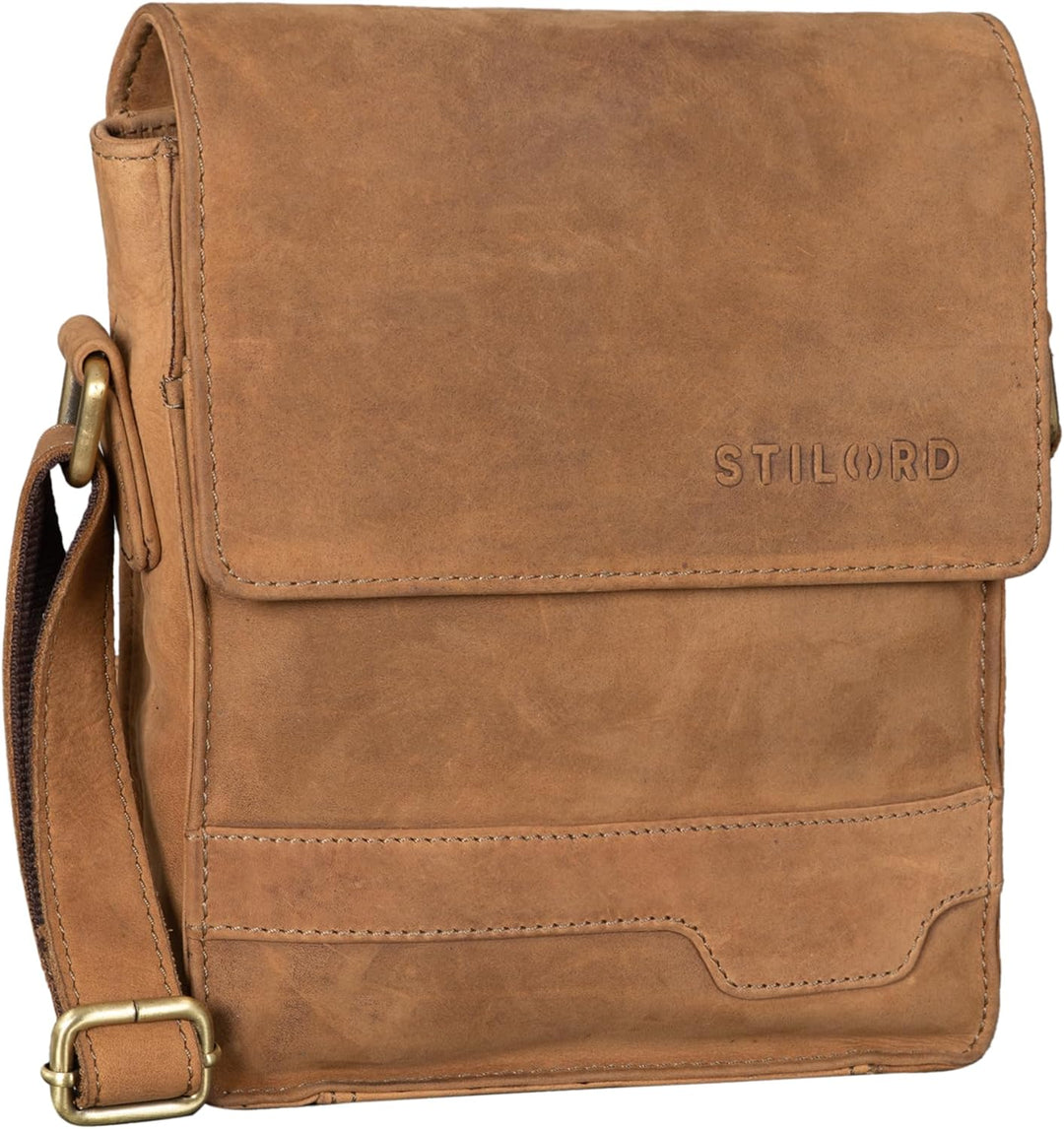 STILORD 'Sven' Herrenhandtasche Leder Umhängetasche klein Schultertasche Männer 8 Zoll Tablet Herren