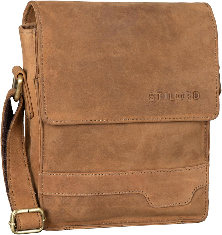 STILORD 'Sven' Herrenhandtasche Leder Umhängetasche klein Schultertasche Männer 8 Zoll Tablet Herren