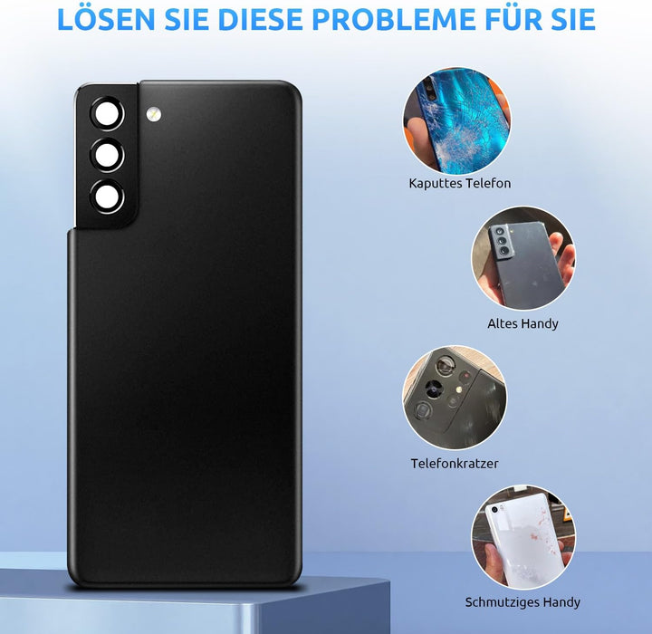 Eonpam Akkudeckel für Samsung Galaxy S21+ Plus 5G G996 Rückseite Glas Original Backcover Back Glas E