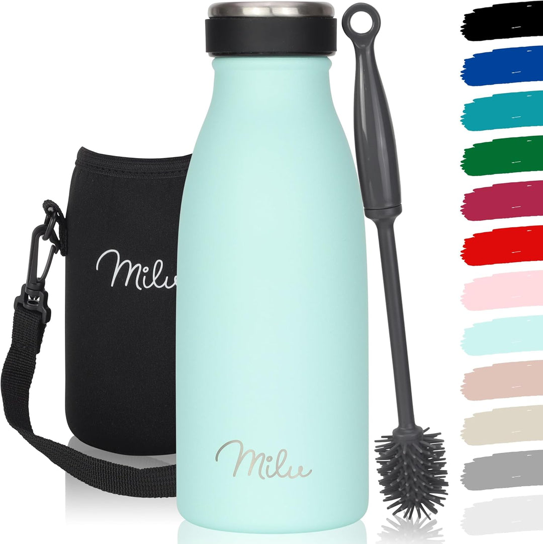 Milu Edelstahl Trinkflasche 350ml, 500ml, 750ml, 1L, 1,5L – Thermosflasche für Kinder Erwachsene aus
