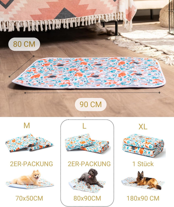 2X Luxus Waschbare Pee Pads für Hunde - 2x Saugfähiger & Rutschfest - Wiederverwendbare und Wasserdi