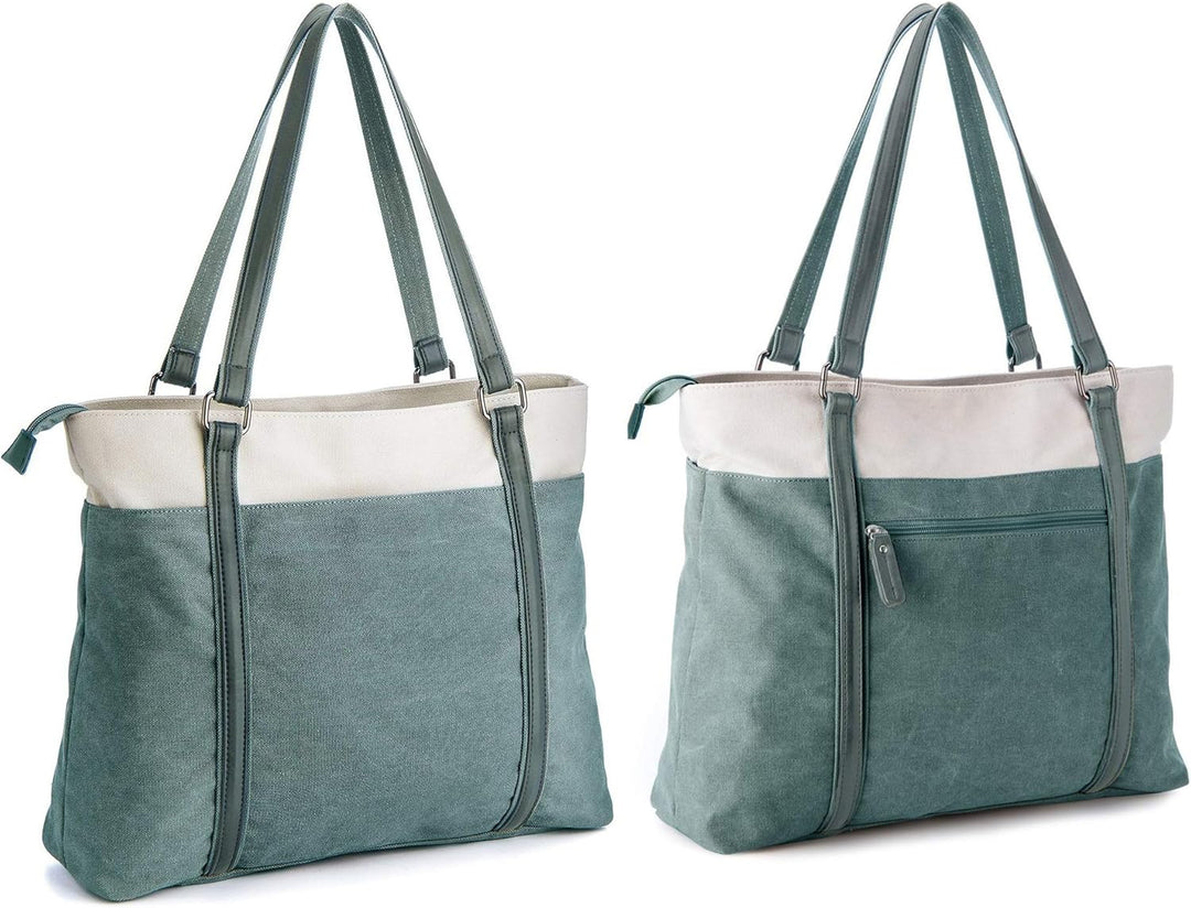 Damen-Laptop-Tragetasche für die Arbeit, leicht, Spleisst, Leinen, 39,6 cm (15,6 Zoll) Handtasche, G