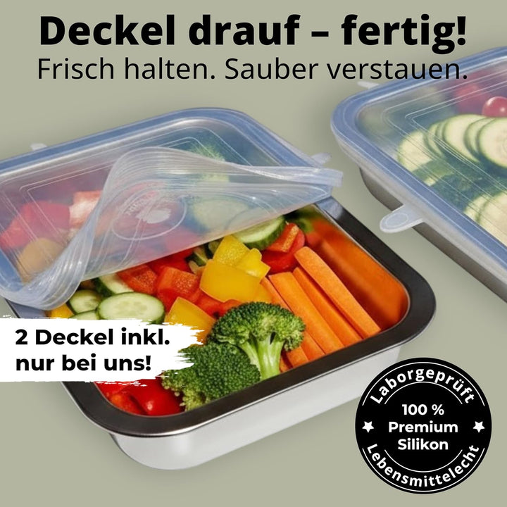 Premium Schneidebrett Holz – Holz Schneidebrett mit Auffangschalen und Deckeln | praktisches Küchenz