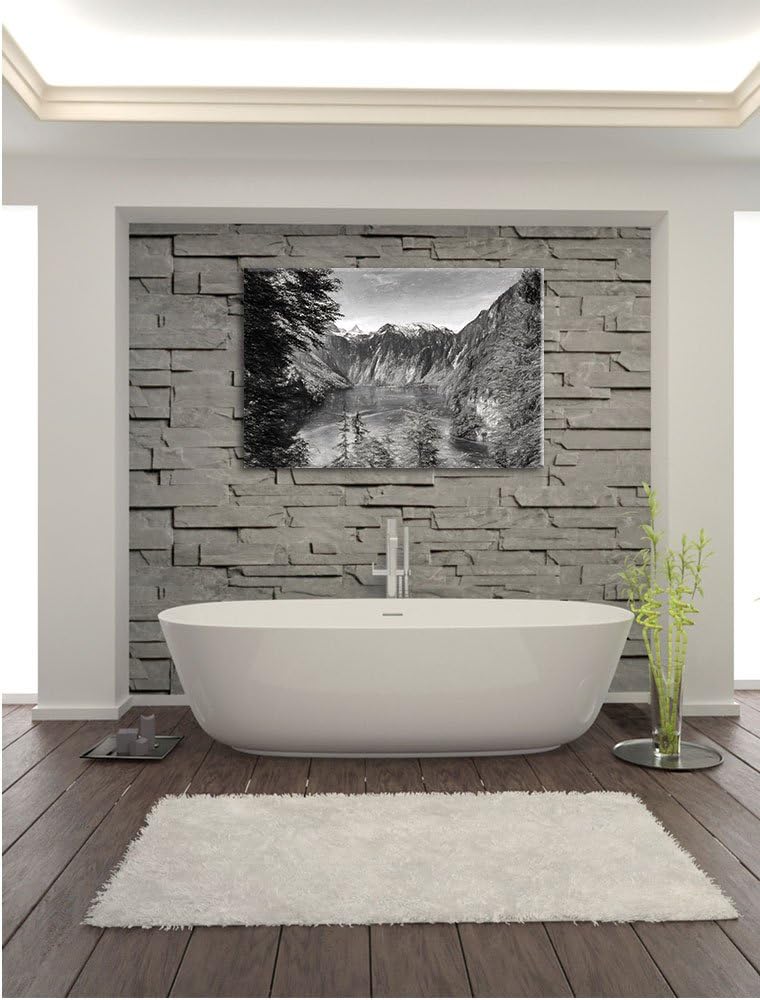 Pixxprint Blick auf den Königssee Kunst als Leinwandbild/Grösse: 100x70 / Wandbild/Kunstdruck/fertig