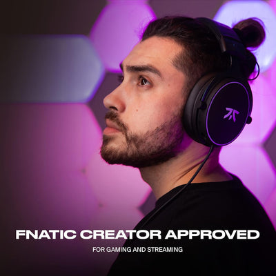 Fnatic React Gaming Headset für E-Sports mit 53-mm-Treibern - Metallrahmen, Präziser Stereo-Sound, A