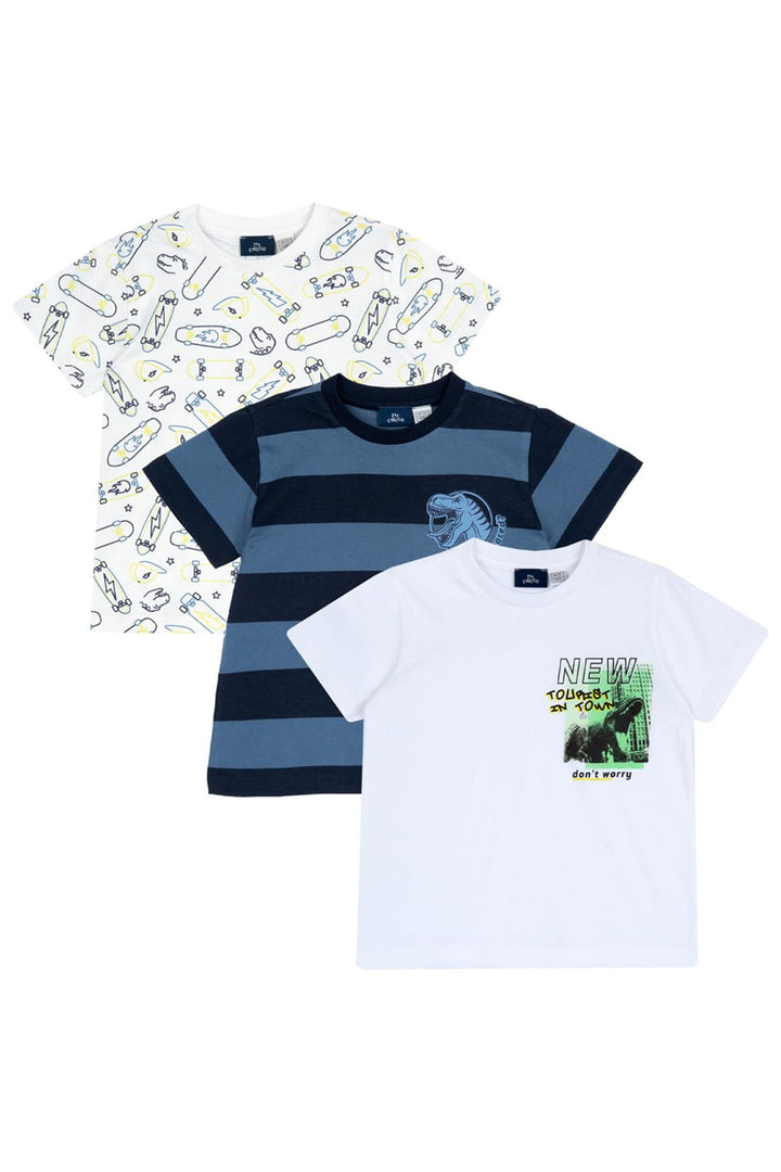 Chicco, Set Kurzarm T-Shirt aus Baumwolle, Jungen 12 Monate Weiss, 12 Monate Weiss