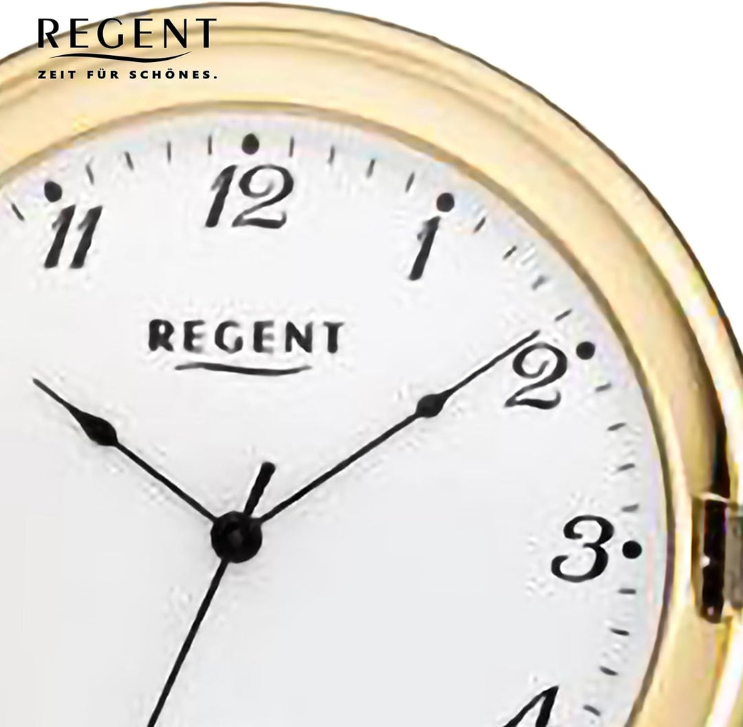 Regent Herren Taschenuhr Savonnette 50 MM Mechanischer Handaufzug Arabische Zahlen Gold-weiss, Gold-