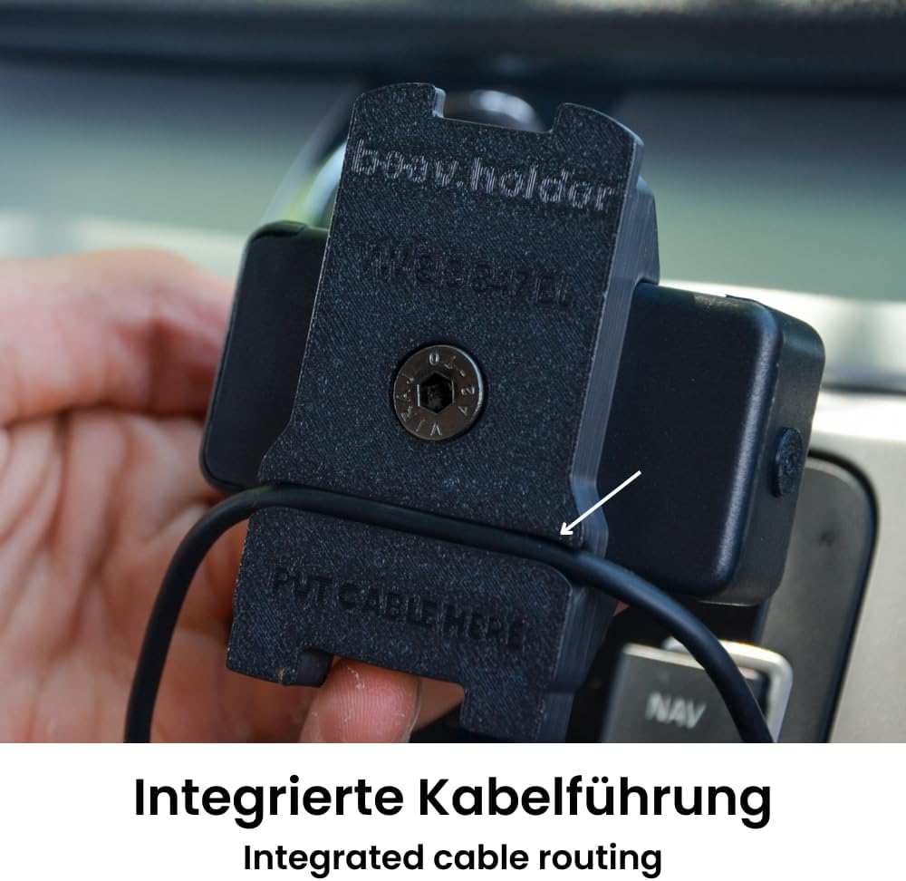 Handyhalterung für VW Aufnahmehalter | Handyvorbereitung | USB-C Ladekabel | Passend für VW Passat,