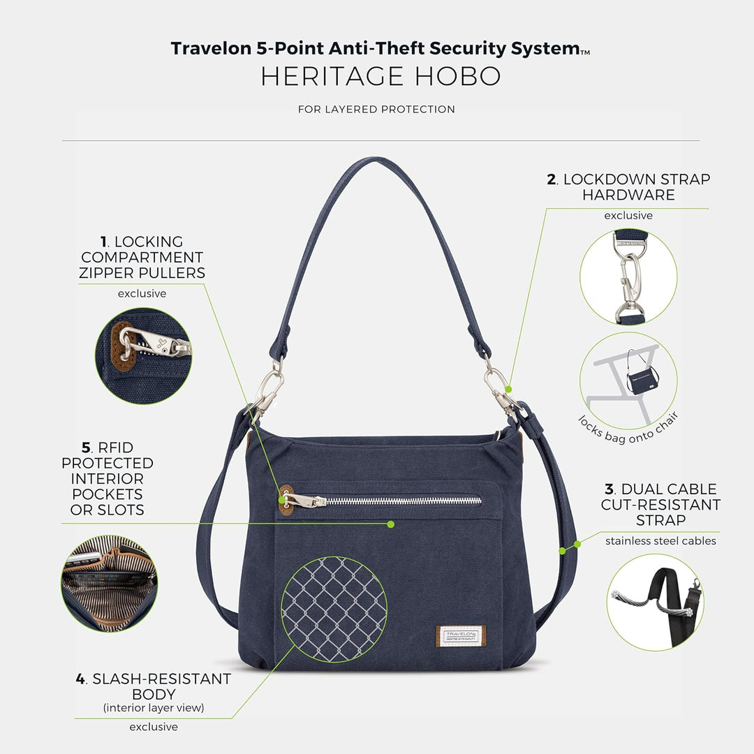 Travelon Anti-theft Heritage Hobo Bag Indigo/Mandala-traum, Indigo/Mandala-traum