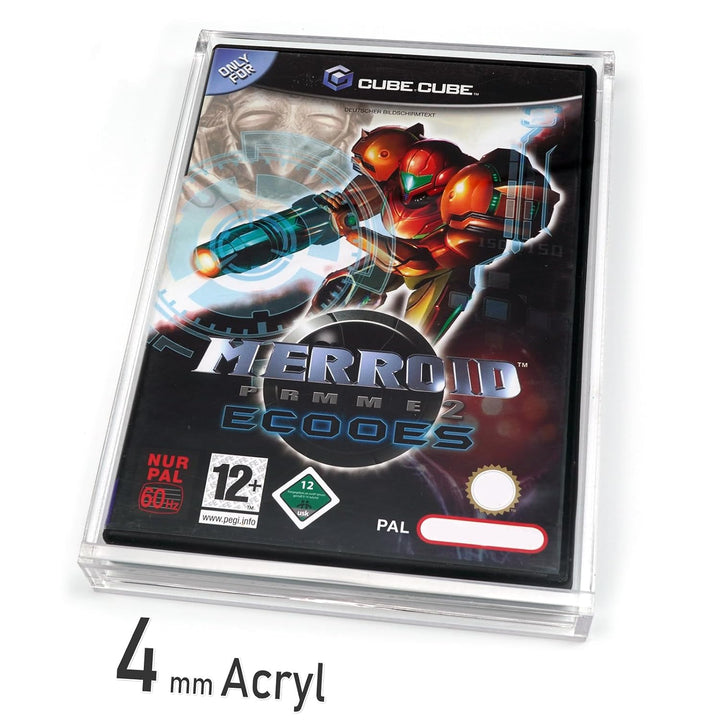 RetroRetter 3x Acryl Case für GameCube Spiel OVP - GC Game UV Schutz Hülle Protector Schutzhülle, 3