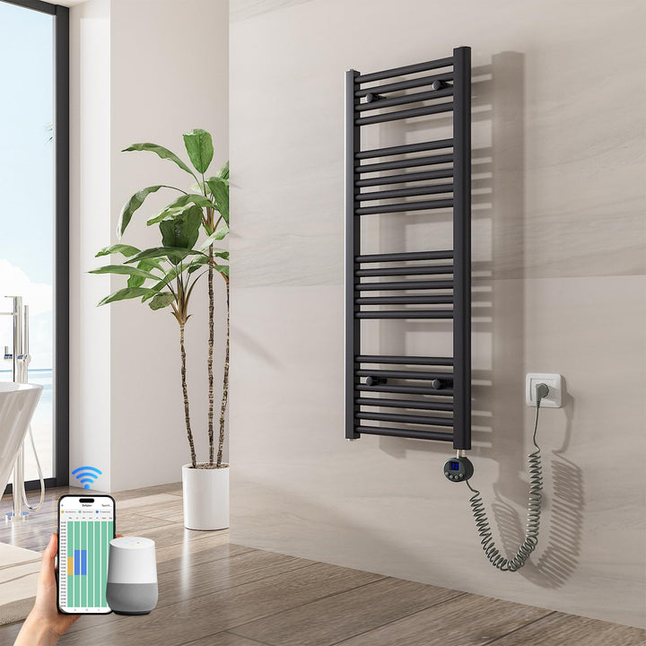 Heilmetz Badheizkörper Elektrisch mit Smart WiFi Heizstab 300W Leistung 1000 x 400 mm Anthrazit Gera