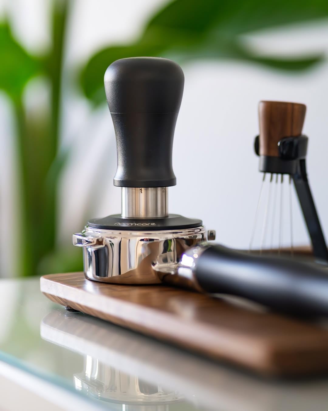 Normcore V5 Kaffeestampfer 58 mm, Espresso Tamper, Federbelasteter Tamper mit 6-stufiger Druckeinste