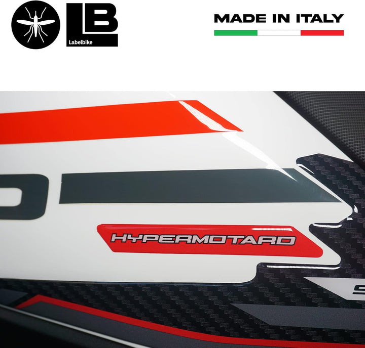 labelbike - 3D Aufkleber Dekorationen und Motorrad Tankschutz, kompatibel mit Ducati Hypermotard 950