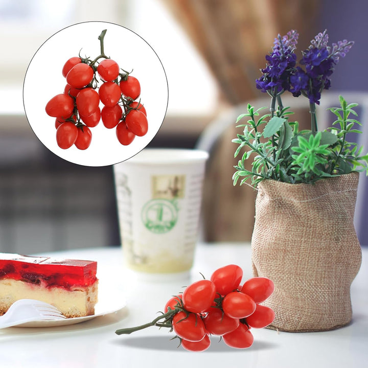 DOITOOL Künstliche Kirschtomaten für Dekoration Lebensechte Gefälschte Tomaten Dekorative Plastik Ge