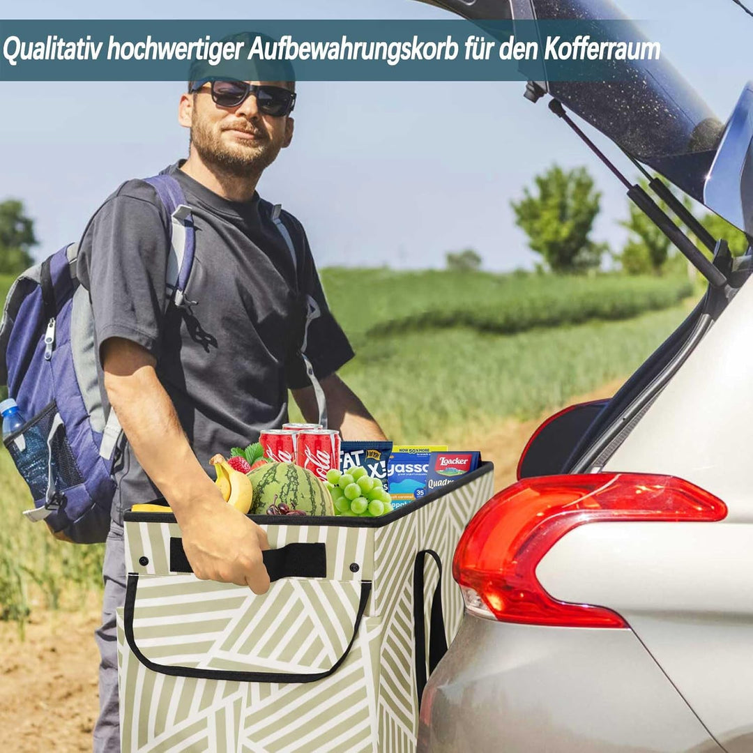 DSDCDJ 48L Einkaufskorb Faltbar – Stabiler Korb Einkaufen mit Verstärktem Boden – Einkaufstasche Gro