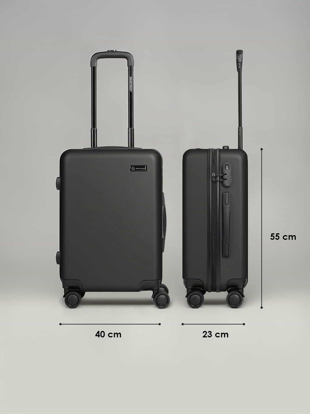 Smartbox Hartschalen Kabinen-Koffer für Damen &amp; Herren | Kleiner Trolley 40 x 23 x 55 cm aus hochwer
