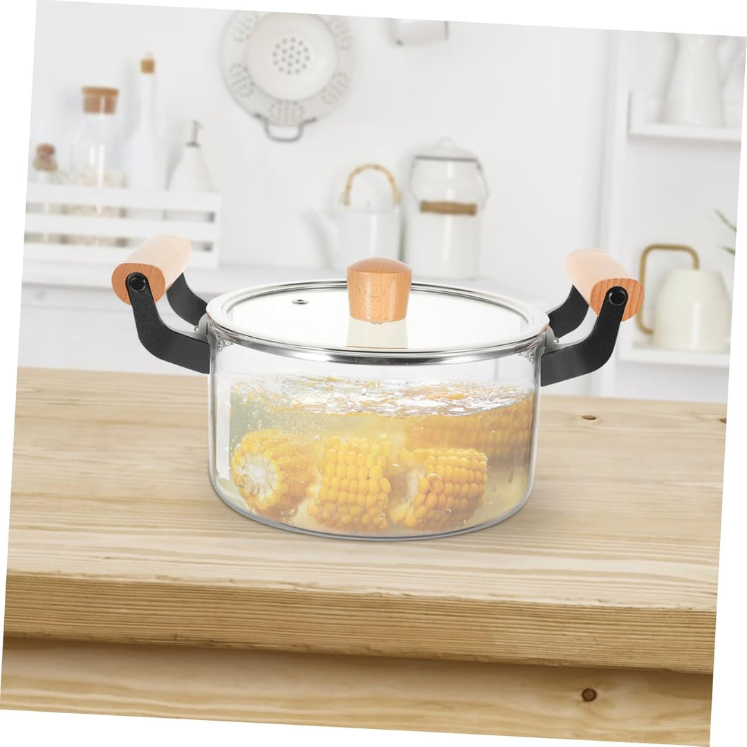 BESPORTBLE Glas- Kochtopf mit Deckel 2 5 L Hitzebeständiger Glas- Kochtopf Glas- Kochgeschirr- Set K
